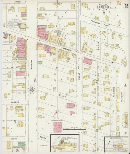 Sanborn Fire Insurance Map from Argos, Marshall County, Indiana (1898), Sheet #0002 - Complete Map Set gallery image, historic Sanborn map, vintage wall art, Indiana Indiana