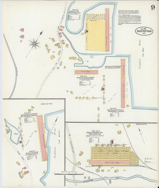 Sanborn Fire Insurance Map from Haverstraw, Rockland County, New York (1903), Sheet #0009 - Historic Sanborn Fire Insurance Map Print, vintage old map wall art, antique decor, genealogy gift, New York New York map