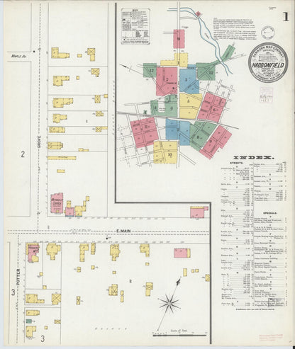 Sanborn Fire Insurance Map from Haddonfield, Camden County, New Jersey (1902), Sheet #0001 - Complete Map Set gallery image, historic Sanborn map, vintage wall art, New Jersey New Jersey