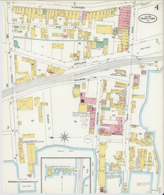 Sanborn Fire Insurance Map from Tarrytown, Westchester County, New York (1903), Sheet #0004 - Historic Sanborn Fire Insurance Map Print, vintage old map wall art, antique decor, genealogy gift, New York New York map