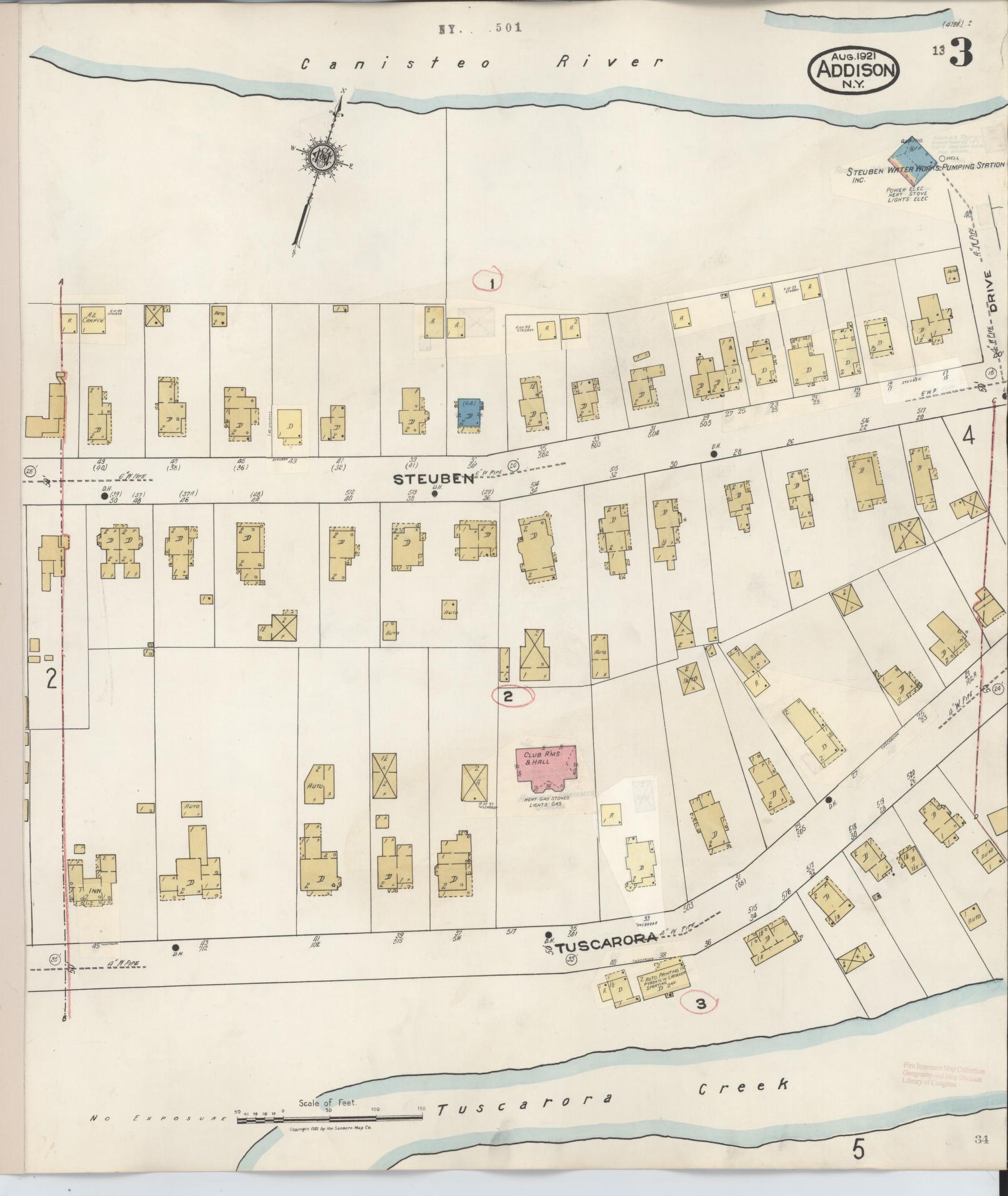Sanborn Fire Insurance Map from Addison, Steuben County, New York (1945), Sheet #0003 - Complete Map Set gallery image, historic Sanborn map, vintage wall art, New York New York