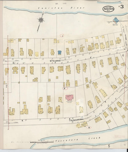 Sanborn Fire Insurance Map from Addison, Steuben County, New York (1945), Sheet #0003 - Complete Map Set gallery image, historic Sanborn map, vintage wall art, New York New York