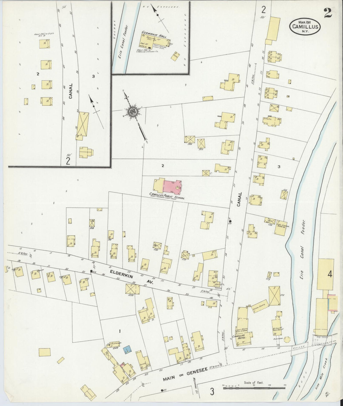 Sanborn Fire Insurance Map from Camillus, Onondaga County, New York (1911), Sheet #0002 - Complete Map Set gallery image, historic Sanborn map, vintage wall art, New York New York