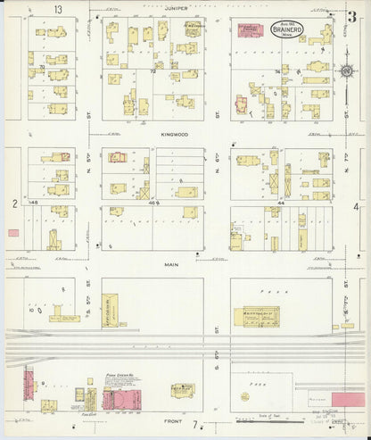 Sanborn Fire Insurance Map from Brainerd, Crow Wing County, Minnesota (1913), Sheet #0003 - Complete Map Set gallery image, historic Sanborn map, vintage wall art, Minnesota Minnesota