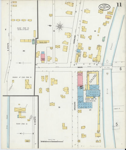 Sanborn Fire Insurance Map from Albion, Orleans County, New York (1900), Sheet #0011 - Complete Map Set gallery image, historic Sanborn map, vintage wall art, New York New York