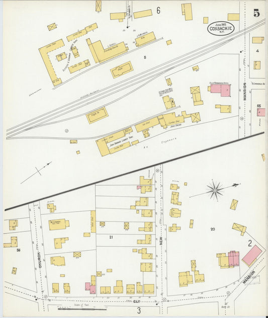 Sanborn Fire Insurance Map from Coxsackie, Greene County, New York (1902), Sheet #0005 - Historic Sanborn Fire Insurance Map Print, vintage old map wall art, antique decor, genealogy gift, New York New York map