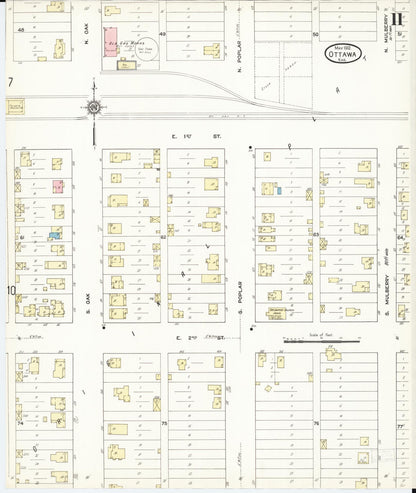 Sanborn Fire Insurance Map from Ottawa, Franklin County, Kansas (1912), Sheet #0011 - Complete Map Set gallery image, historic Sanborn map, vintage wall art, Kansas Kansas