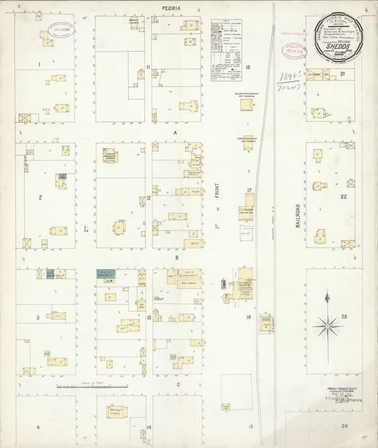 Sanborn Fire Insurance Map from Shedd, Linn County, Oregon (1898), Sheet #0001 - Historic Sanborn Fire Insurance Map Print, vintage old map wall art, antique decor, genealogy gift, Oregon Oregon map