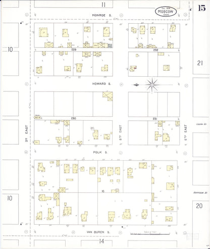 Sanborn Fire Insurance Map from Moscow, Latah County, Idaho (1904), Sheet #0015 - Complete Map Set gallery image, historic Sanborn map, vintage wall art, Idaho Idaho
