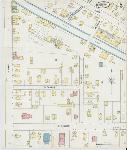 Sanborn Fire Insurance Map from Fairport, Monroe County, New York (1892), Sheet #0005 - Complete Map Set gallery image, historic Sanborn map, vintage wall art, New York New York