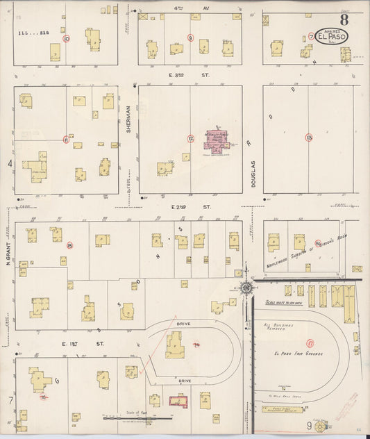 Sanborn Fire Insurance Map from El Paso, Woodford County, Illinois (1941), Sheet #0008 - Historic Sanborn Fire Insurance Map Print, vintage old map wall art, antique decor, genealogy gift, Illinois Illinois map