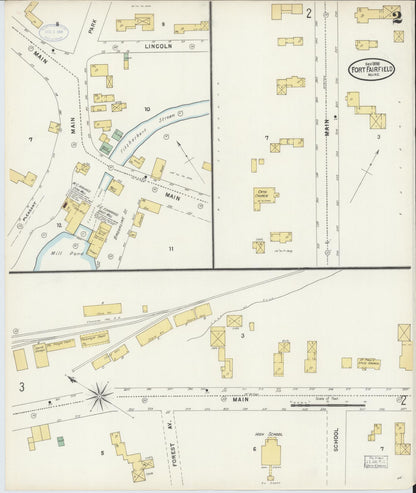 Sanborn Fire Insurance Map from Fort Fairfield, Aroostook County, Maine (1898), Sheet #0002 - Complete Map Set gallery image, historic Sanborn map, vintage wall art, Maine Maine