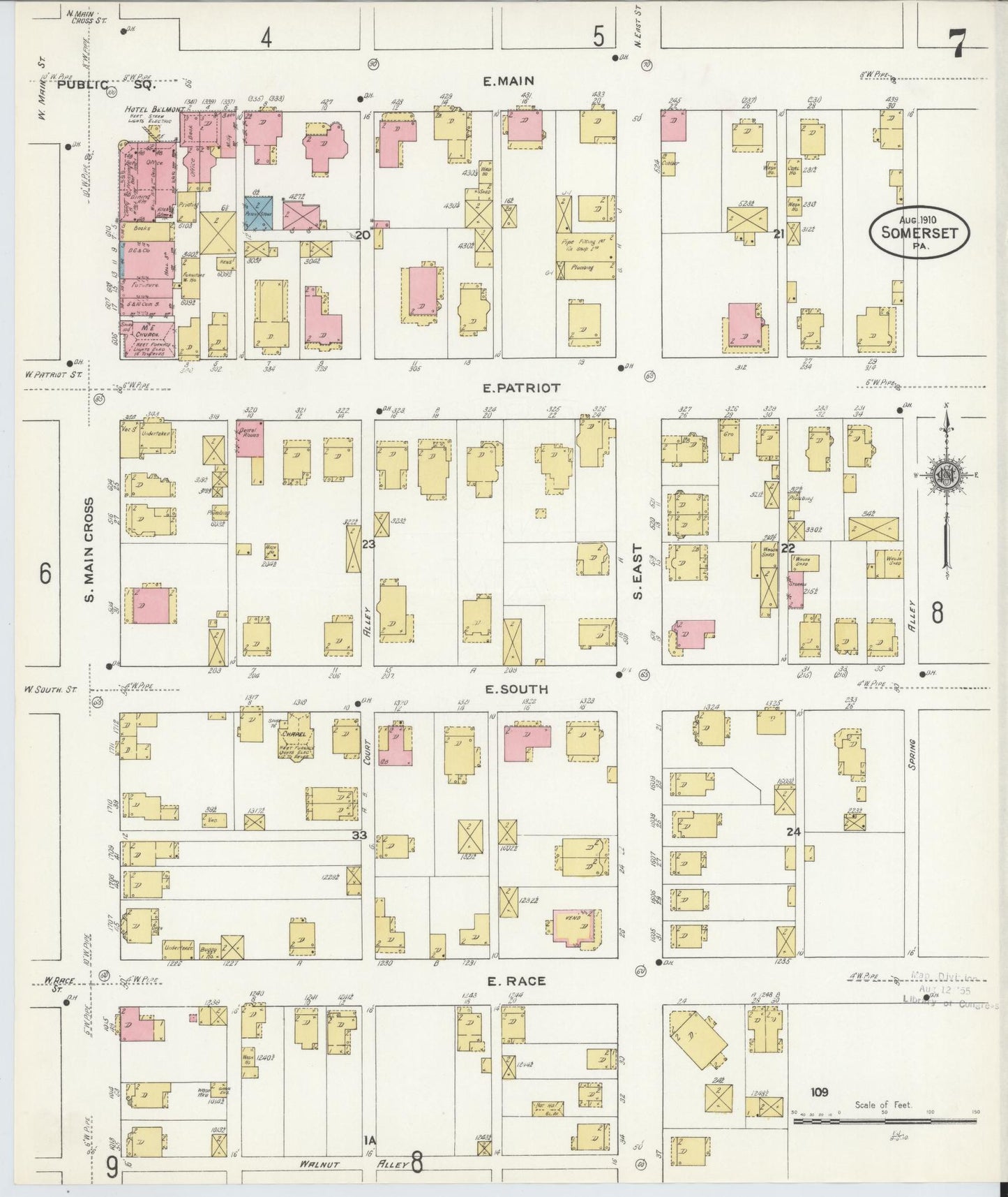 Sanborn Fire Insurance Map from Somerset, Somerset County, Pennsylvania (1910), Sheet #0007 - Complete Map Set gallery image, historic Sanborn map, vintage wall art, Pennsylvania Pennsylvania
