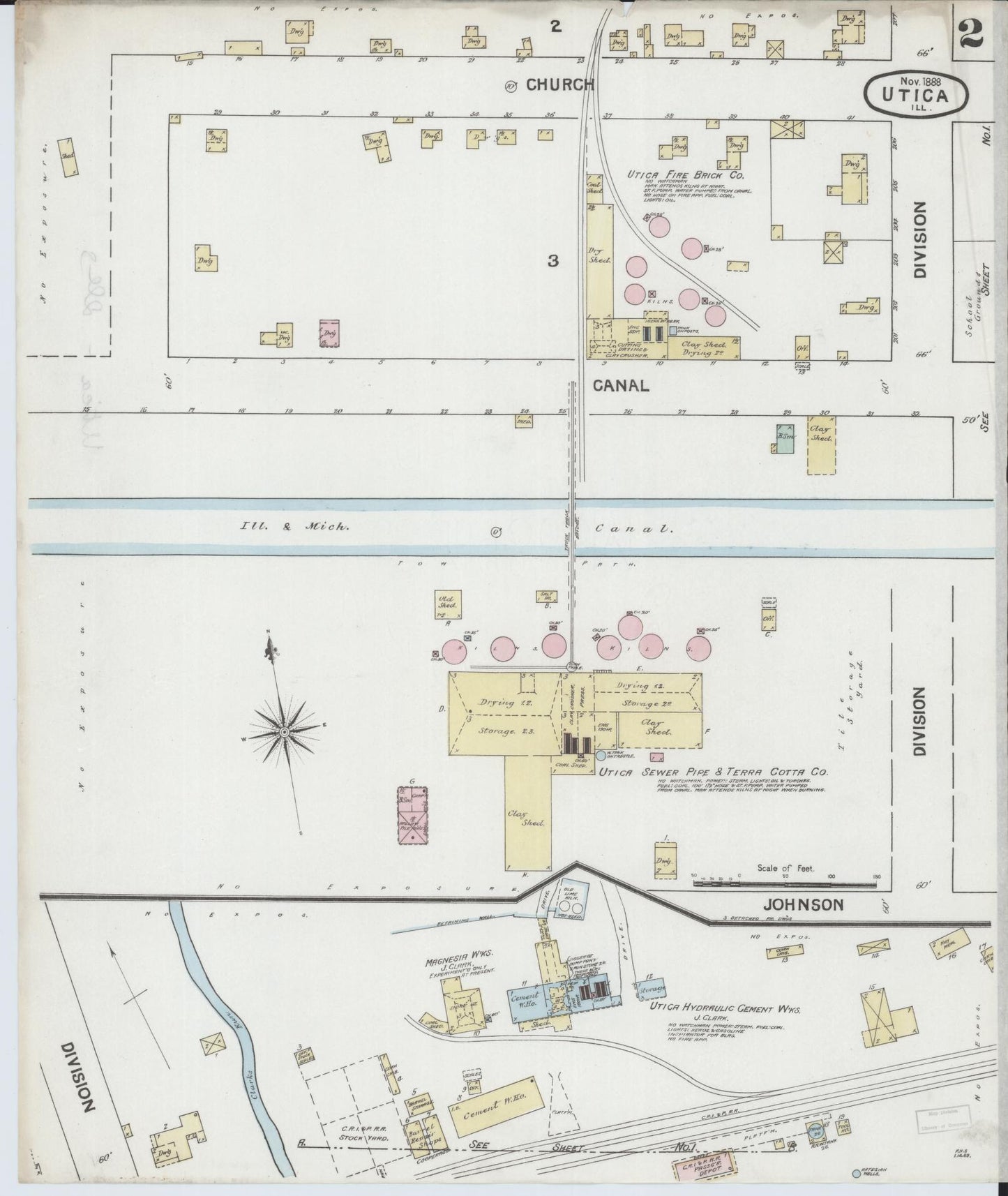 Sanborn Fire Insurance Map from Utica, La Salle County, Illinois (1888), Sheet #0002 - Complete Map Set gallery image, historic Sanborn map, vintage wall art, Illinois Illinois