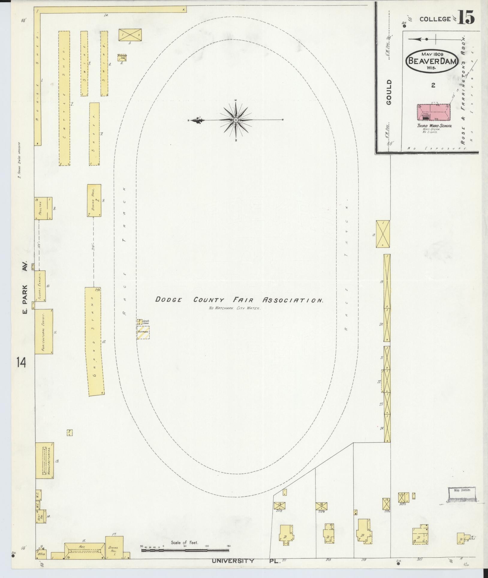 Sanborn Fire Insurance Map from Beaver Dam, Dodge County, Wisconsin (1909), Sheet #0015 - Complete Map Set gallery image, historic Sanborn map, vintage wall art, Wisconsin Wisconsin