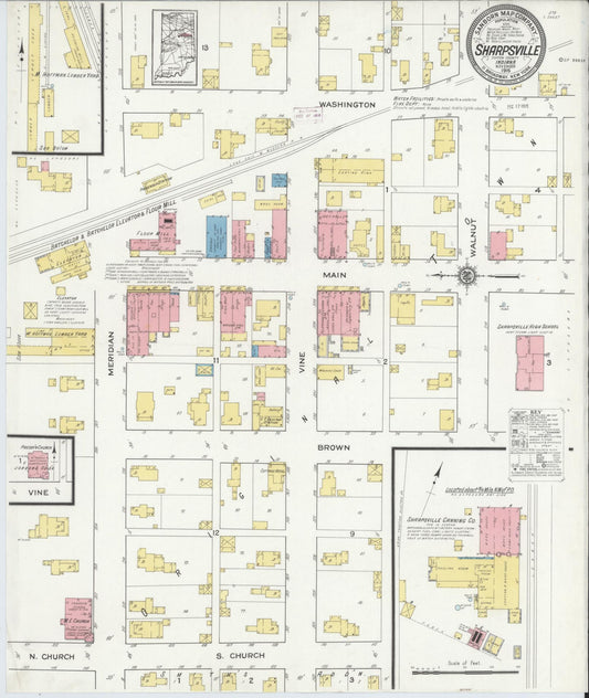 Sanborn Fire Insurance Map from Sharpsville, Tipton County, Indiana. (1915) – Historic Sanborn Fire Insurance Map Print