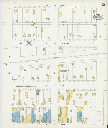 Sanborn Fire Insurance Map from Newkirk, Kay County, Oklahoma (1901), Sheet #0002 - Complete Map Set gallery image, historic Sanborn map, vintage wall art, Oklahoma Oklahoma