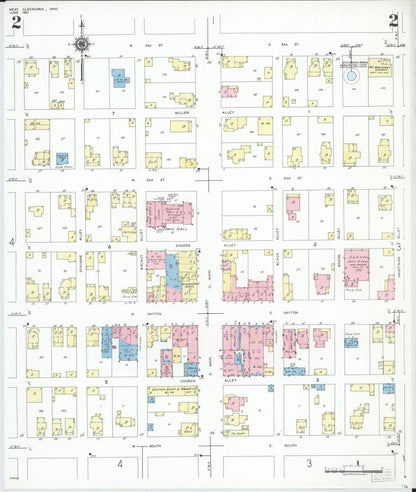 Sanborn Fire Insurance Map from West Alexandria, Preble County, Ohio (1951), Sheet #0002 - Complete Map Set gallery image, historic Sanborn map, vintage wall art, Ohio Ohio