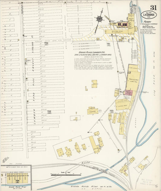 Sanborn Fire Insurance Map from La Grande, Union County, Oregon (1910), Sheet #0031 - Historic Sanborn Fire Insurance Map Print, vintage old map wall art, antique decor, genealogy gift, Oregon Oregon map