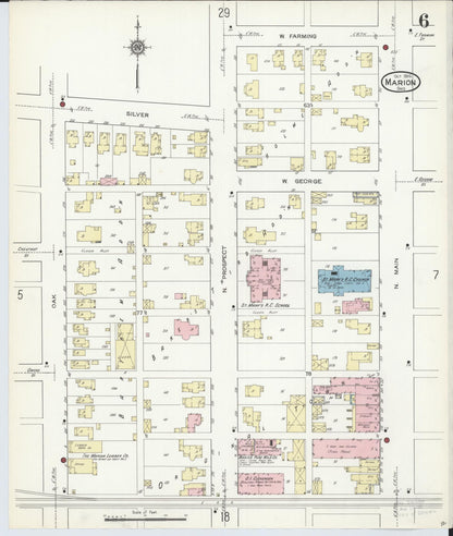 Sanborn Fire Insurance Map from Marion, Marion County, Ohio (1914), Sheet #0006 - Complete Map Set gallery image, historic Sanborn map, vintage wall art, Ohio Ohio