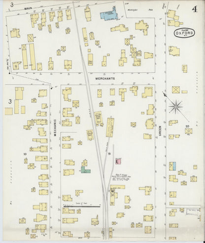 Sanborn Fire Insurance Map from Oxford, Chenango County, New York (1897), Sheet #0004 - Complete Map Set gallery image, historic Sanborn map, vintage wall art, New York New York