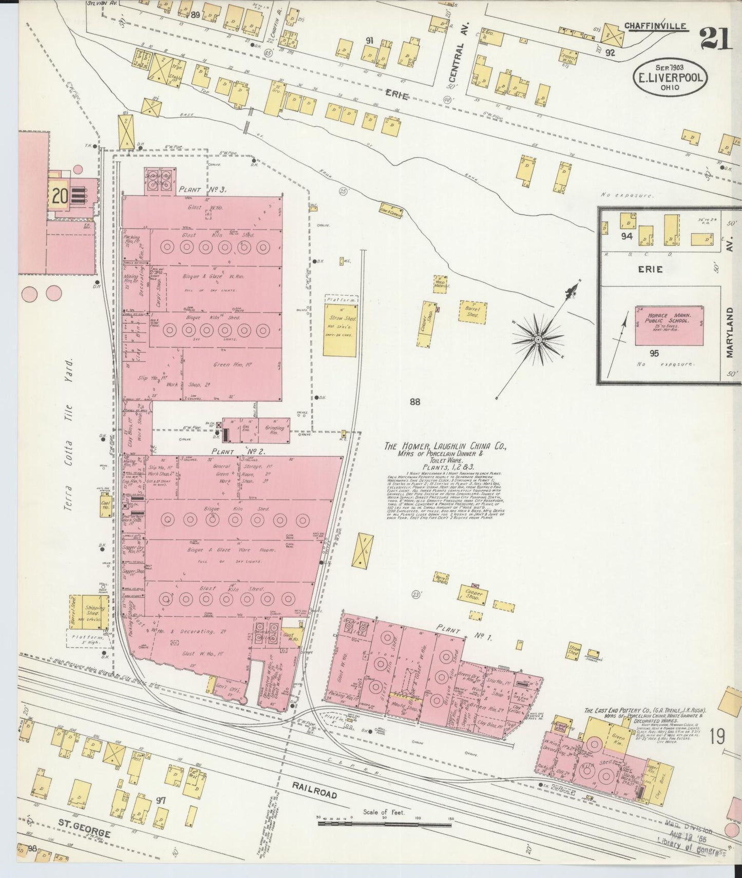 Sanborn Fire Insurance Map from East Liverpool, Columbiana County, Ohio (1903), Sheet #0021 - Historic Sanborn Fire Insurance Map Print, vintage old map wall art, antique decor, genealogy gift, Ohio Ohio map