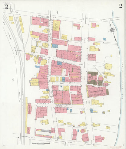 Sanborn Fire Insurance Map from Pikeville, Pike County, Kentucky (1932), Sheet #0002 - Complete Map Set gallery image, historic Sanborn map, vintage wall art, Kentucky Kentucky