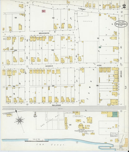 Sanborn Fire Insurance Map from Brunswick, Frederick County, Maryland (1904), Sheet #0002 - Complete Map Set gallery image, historic Sanborn map, vintage wall art, Maryland Maryland
