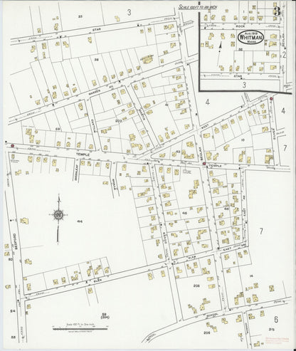 Sanborn Fire Insurance Map from Whitman, Plymouth County, Massachusetts (1919), Sheet #0003 - Complete Map Set gallery image, historic Sanborn map, vintage wall art, Massachusetts Massachusetts