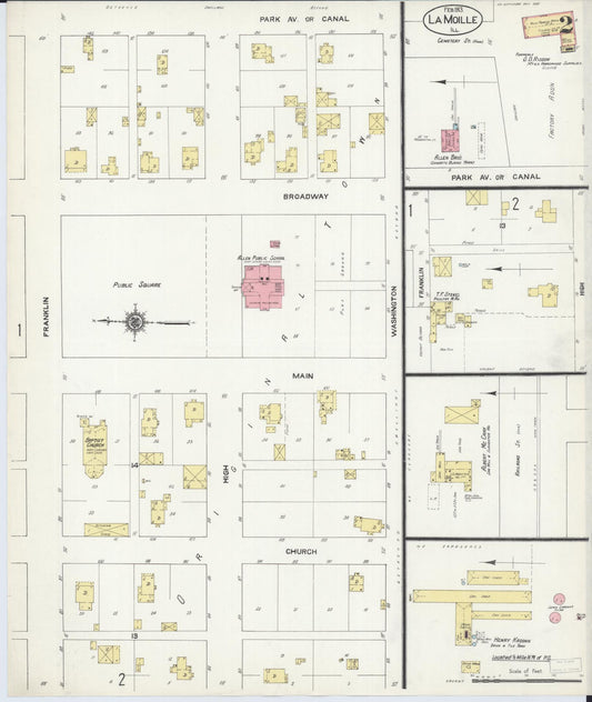 Sanborn Fire Insurance Map from La Moille, Bureau County, Illinois (1913), Sheet #0002 - Historic Sanborn Fire Insurance Map Print, vintage old map wall art, antique decor, genealogy gift, Illinois Illinois map