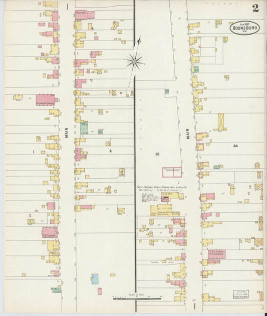 Washington, Maryland - 1897 - Sanborn Fire Insurance Map, Sheet #0002 - Historic Sanborn Fire Insurance Map Print, Washington Maryland 1897 0002 vintage old map wall art