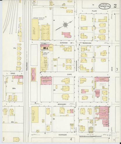 Sanborn Fire Insurance Map from Princeton, Caldwell County, Kentucky (1913), Sheet #0002 - Complete Map Set gallery image, historic Sanborn map, vintage wall art, Kentucky Kentucky