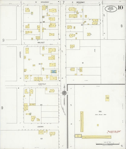 Sanborn Fire Insurance Map from Dixon, Solano County, California (1921), Sheet #0010 - Complete Map Set gallery image, historic Sanborn map, vintage wall art, California California