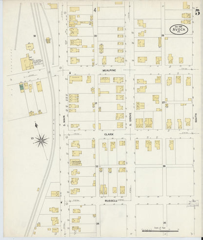 Sanborn Fire Insurance Map from Avoca, Luzerne County, Pennsylvania (1908), Sheet #0005 - Complete Map Set gallery image, historic Sanborn map, vintage wall art, Pennsylvania Pennsylvania