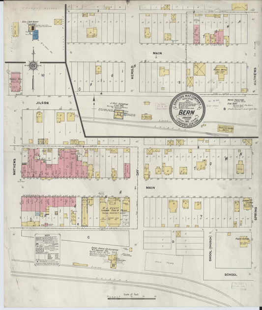 Sanborn Fire Insurance Map from Bern, Nemaba County, Kansas. (1911) – Historic Sanborn Fire Insurance Map Print