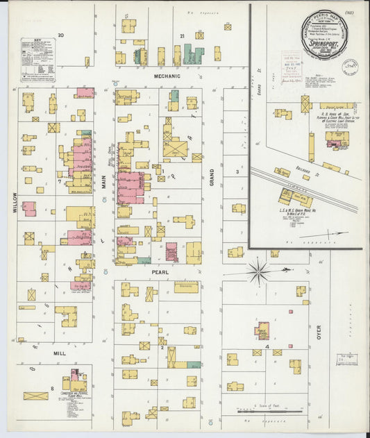 Sanborn Fire Insurance Map from Springport, Jackson County, Michigan. (1900) – Historic Sanborn Fire Insurance Map Print