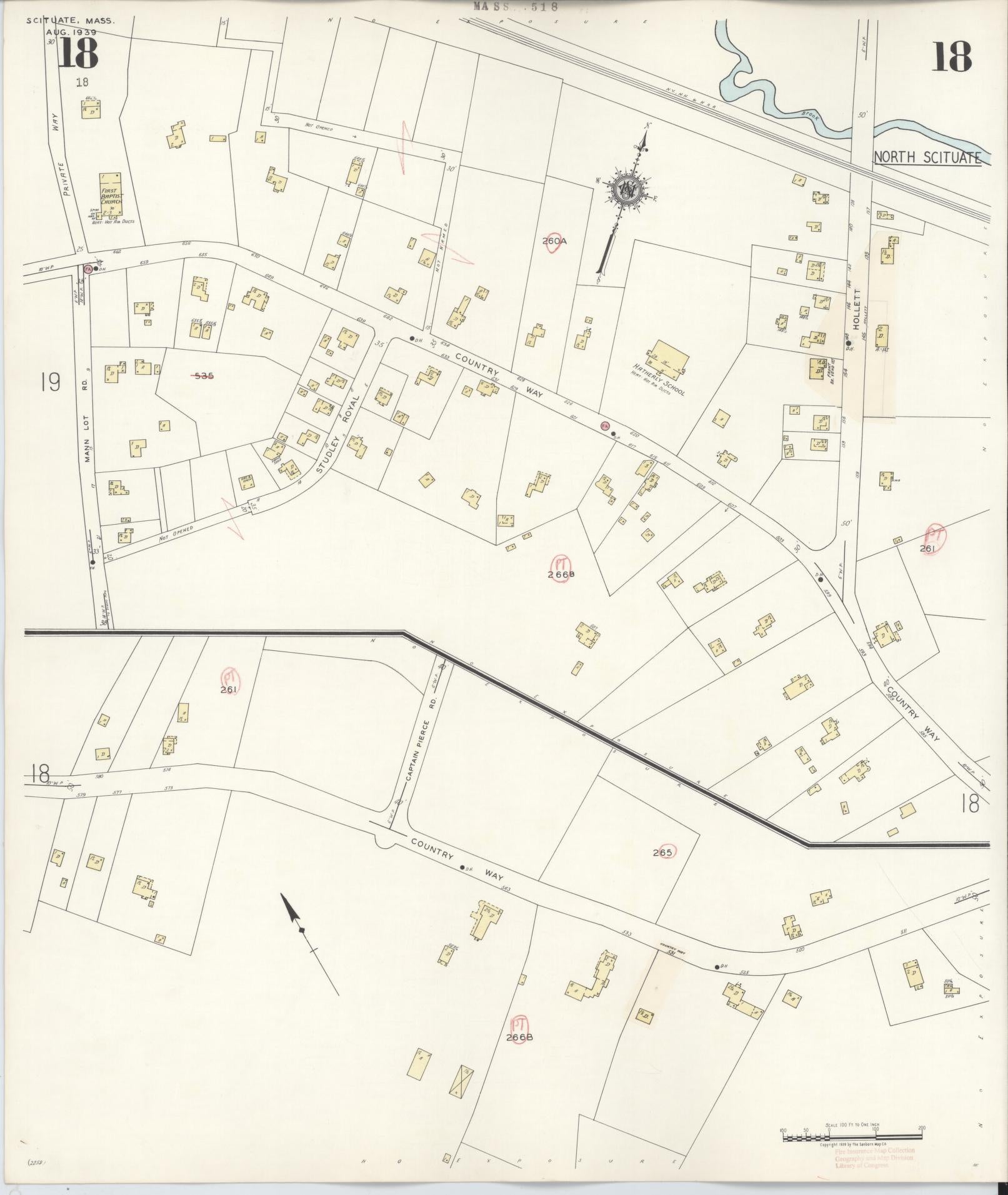 Sanborn Fire Insurance Map from Scituate, Plymouth County, Massachusetts (1944), Sheet #0018 - Complete Map Set gallery image, historic Sanborn map, vintage wall art, Massachusetts Massachusetts