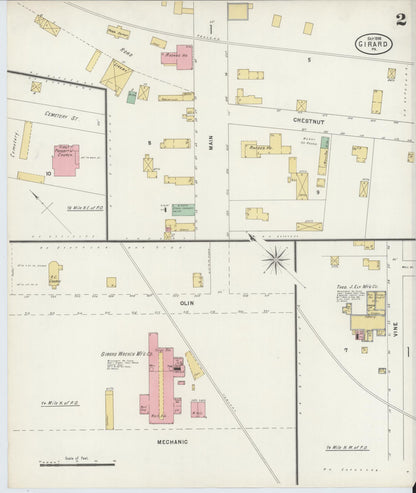 Sanborn Fire Insurance Map from Girard, Erie County, Pennsylvania (1898), Sheet #0002 - Complete Map Set gallery image, historic Sanborn map, vintage wall art, Pennsylvania Pennsylvania