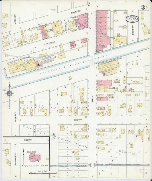 Sanborn Fire Insurance Map from Seneca, La Salle County, Illinois (1913), Sheet #0003 - Historic Sanborn Fire Insurance Map Print, vintage old map wall art, antique decor, genealogy gift, Illinois Illinois map