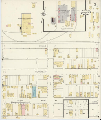 Sanborn Fire Insurance Map from Avonmore, Westmoreland County, Pennsylvania (1913), Sheet #0002 - Complete Map Set gallery image, historic Sanborn map, vintage wall art, Pennsylvania Pennsylvania