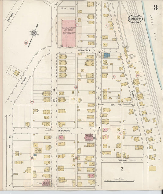 Sanborn Fire Insurance Map from Cementon, Lehigh County, Pennsylvania (1924), Sheet #0003 - Historic Sanborn Fire Insurance Map Print, vintage old map wall art, antique decor, genealogy gift, Pennsylvania Pennsylvania map