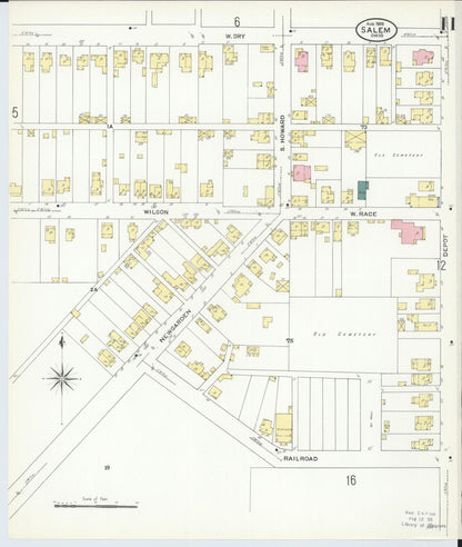 Sanborn Fire Insurance Map from Salem, Columbiana County, Ohio (1909), Sheet #0011 - Historic Sanborn Fire Insurance Map Print, vintage old map wall art, antique decor, genealogy gift, Ohio Ohio map