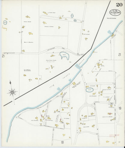 Sanborn Fire Insurance Map from Glen Cove, Nassau County, New York (1908), Sheet #0020 - Complete Map Set gallery image, historic Sanborn map, vintage wall art, New York New York