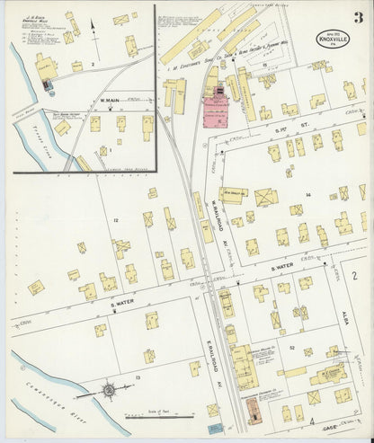 Sanborn Fire Insurance Map from Knoxville, Tioga County, Pennsylvania (1911), Sheet #0003 - Complete Map Set gallery image, historic Sanborn map, vintage wall art, Pennsylvania Pennsylvania