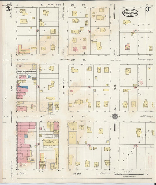 Sanborn Fire Insurance Map from Janesville, Waseca County, Minnesota (1937), Sheet #0003 - Historic Sanborn Fire Insurance Map Print, vintage old map wall art, antique decor, genealogy gift, Minnesota Minnesota map