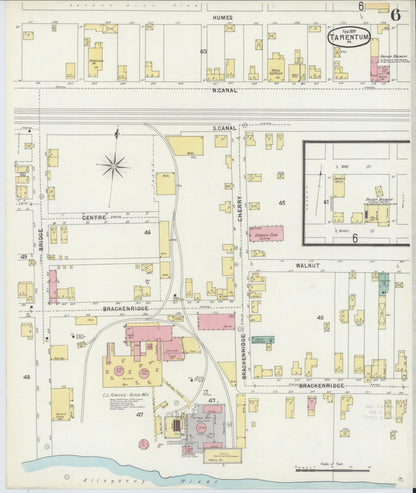Sanborn Fire Insurance Map from Tarentum, Allegheny County, Pennsylvania (1897), Sheet #0006 - Historic Sanborn Fire Insurance Map Print, vintage old map wall art, antique decor, genealogy gift, Pennsylvania Pennsylvania map