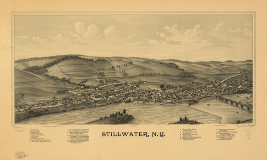 Stillwater, N.Y. (1889) – Historic Bird’s-Eye View Panorama Print