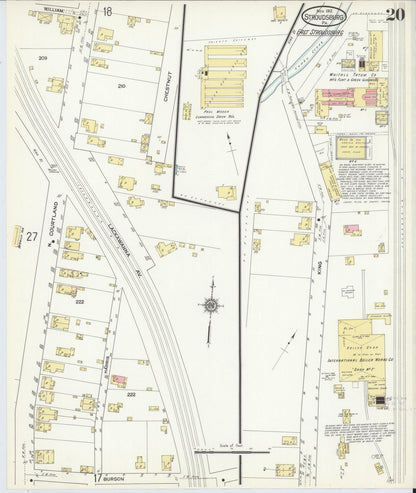 Sanborn Fire Insurance Map from Stroudsburg, Monroe County, Pennsylvania (1912), Sheet #0020 - Complete Map Set gallery image, historic Sanborn map, vintage wall art, Pennsylvania Pennsylvania