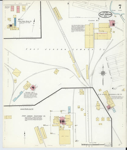 Sanborn Fire Insurance Map from East Jordan, Charlevoix County, Michigan (1912), Sheet #0007 - Complete Map Set gallery image, historic Sanborn map, vintage wall art, Michigan Michigan
