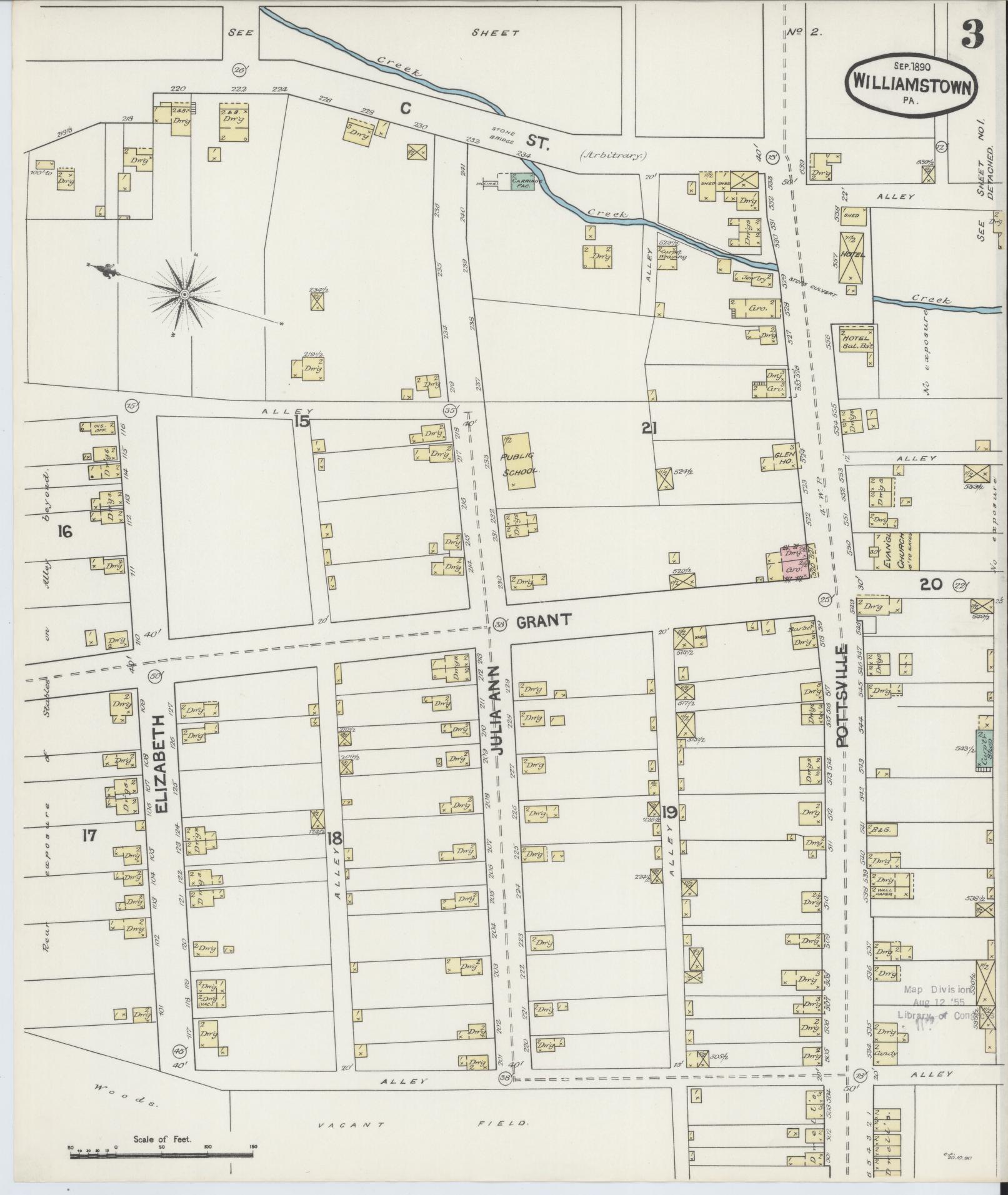 Sanborn Fire Insurance Map from Williamstown, Dauphin County, Pennsylvania (1890), Sheet #0003 - Complete Map Set gallery image, historic Sanborn map, vintage wall art, Pennsylvania Pennsylvania